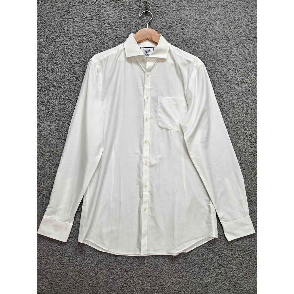 Charles Tyrwhitt Dress Shirt 16/36 White Extra Slim Non-Iron Cotton Twill
